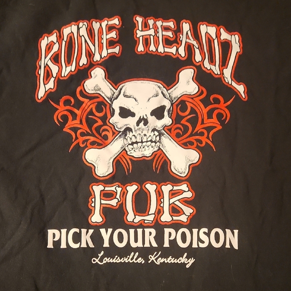 Bone Headz Pub Gildan Black Ultra Cotton Tee - Picture 1 of 6